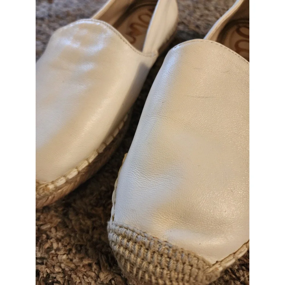Sam Edelman Kesia White Leather Espadrille Slip On‎ Flats Womens 8M EUR 38